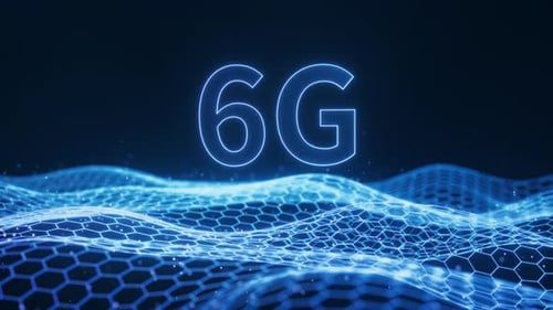 Futuristic 6G Network Connection Technology Animation