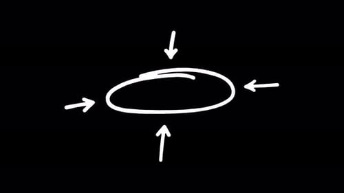 Hand-Drawn Arrows Pointing to a Central Circle Animation