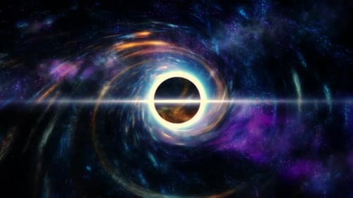 Abstract Space Wormhole Black Hole Journey Animation