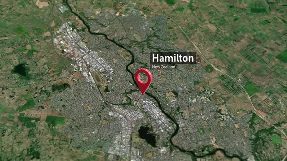 Hamilton City Map Zoom (New Zealand) from Space to Earth, Backgrounds ...