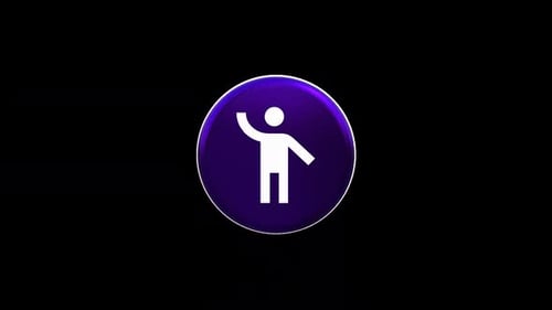 3D People Icon Rotating with Glossy Purple Finish