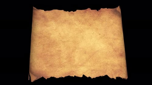 Aged Parchment Scroll Unfurling Reveal Animation