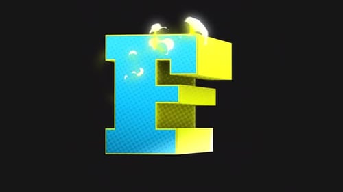 Bounce Scale 3D Buchstabe F
