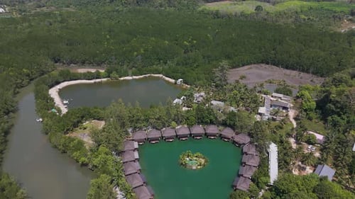 Drone Aerial View over Poonsiri Resort Aonang in Thailand