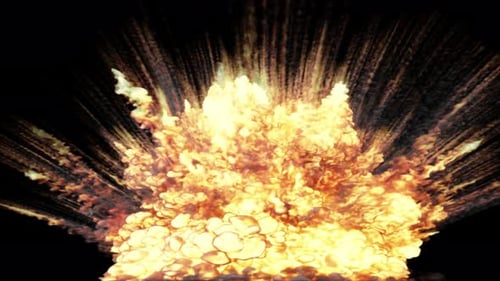 Explosion with smoke and fire, close shot