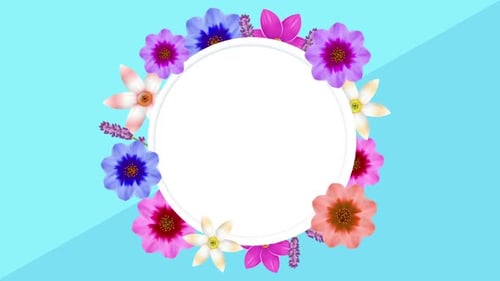 Spring Background Round Frame