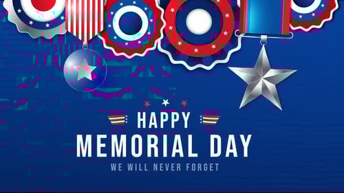 memorial day commemoration united states animation 4k