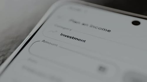 Campo de entrada da interface do aplicativo financeiro para inserir um valor de investimento