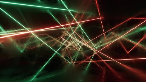 Glowing neon lines tunnel