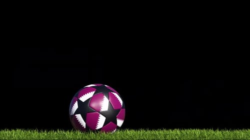 Qatar Soccer Ball On The Grass