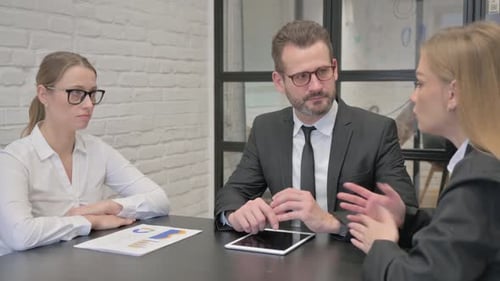 Close up of Business Woman Talking in Meeting