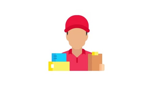 Male Courier Delivery Symbol