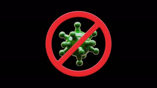 3D Rotating Anti-Virus Warning Symbol Animation