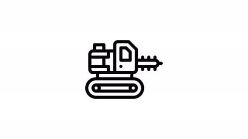 Animated Drilling Machine Outline Icon