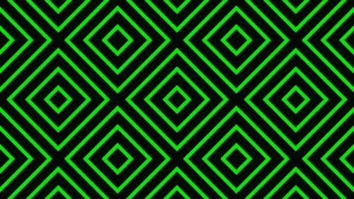 Green On Black Abstract Square Patterns Background Vj Loop Animation In HD