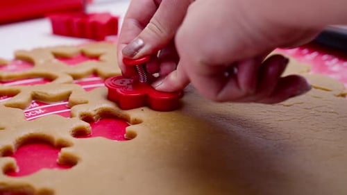 Baking Cookies With Festive Gingerbread Cookie Cutters