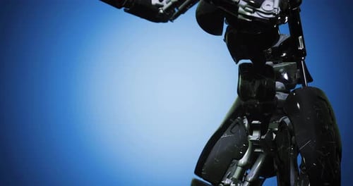 Advanced Robotic Figure in Dynamic Pose Showcasing Technological Innovation