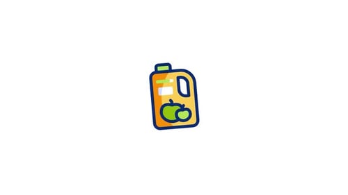 Animated Flat Design Apple Juice Jug Icon Reveal