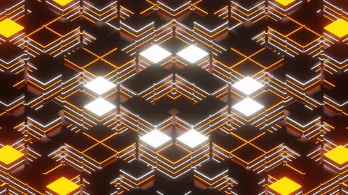 Orangefarbener und weißer quadratischer Strobe-Hintergrund VJ Loop In 4K