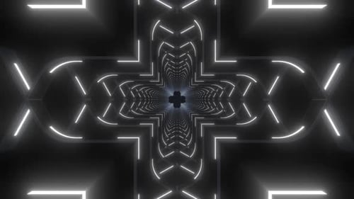 Futuristic tunnel of light with modern design and geometric patterns