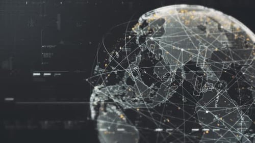 Futuristic Digitally Generated Holographic Earth 02