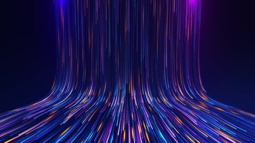 Digital Data Stream Flow Lines Abstract Technology Abstract Flowing Data Lines with Vibrant Purple