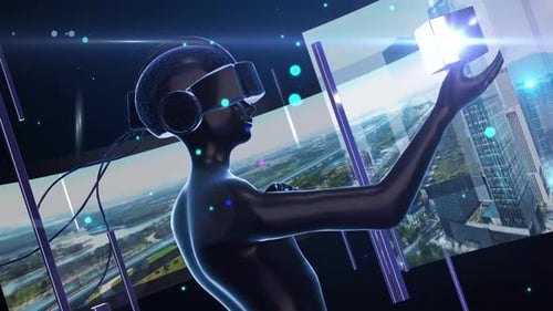Futuristic Virtual Reality with Holographic Data Interaction