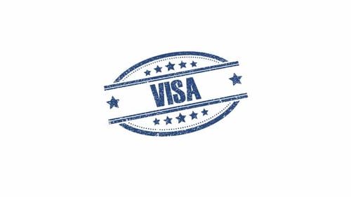 Animated Visa Stamp with Grungy Texture Effect