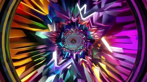 Colorful Geometric Kaleidoscope Tunnel VJ Loop