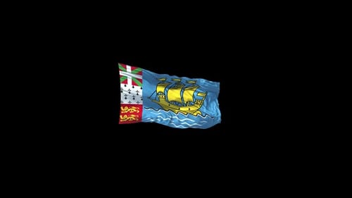 Waving 3D Flag Animation with Nautical Ship and Heraldic Design
