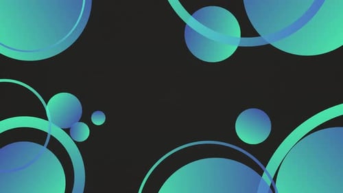 Blue and green concentric circles moving on an abstract pattern background