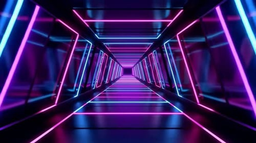 Gamer Room Neon Tunnel Background