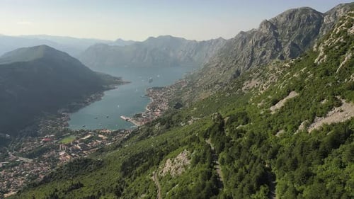 A Breathtaking Panorama of the Bay of Kotor in Montenegro Revealing Stunning Coastal Scenery and