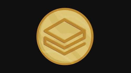 Rotating Golden Cryptocurrency Icon Coin Animation