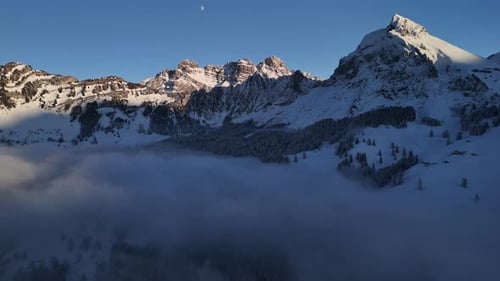 Fronalpstock Alps Swiss Switzerland winter snow peak white landscape Europe
