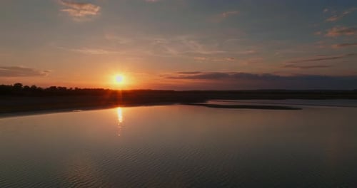 Beautiful Sunset Over the Lake