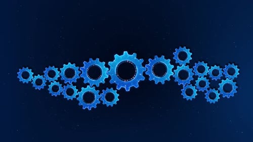 Futuristic Digital Gears Network Animation