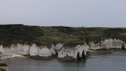 Dramatic Coastline with White Cliffs and Greenery