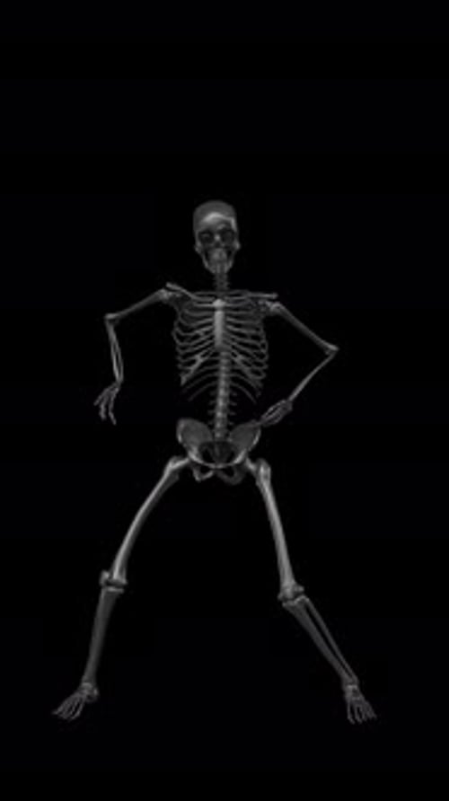 Vertical Video Dancing Skeleton Animation Intrigue and Mystique