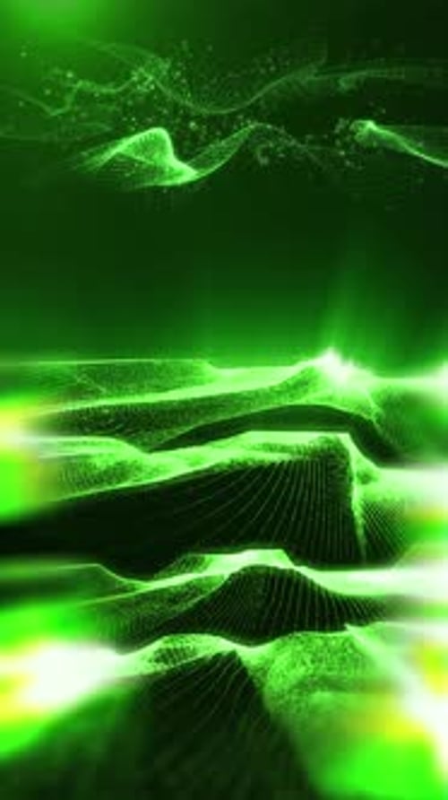 Futuristic Green Abstract Wave Digital Background