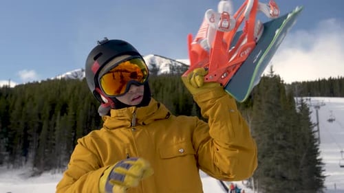 Snowboarder Sunny Slope Freedom