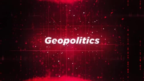 Geopolitics Word Matrix Hi Tech Background