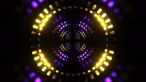 Purple And Yellow Flashing Led Panels In The Infinite Fantasy Tunnel Background Vj Loop In 4K