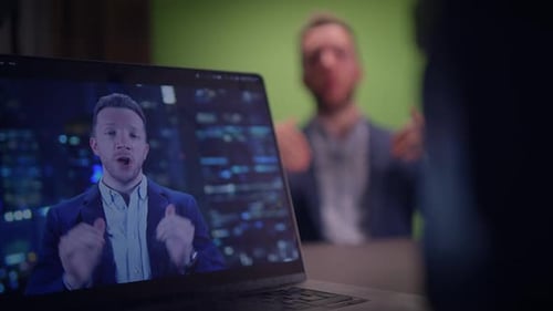 Engaging Professional Video Presentation Utilizing a Lively Green Screen Background