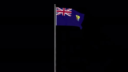 Saint Helena Flag Waving Seamless Loop Animation