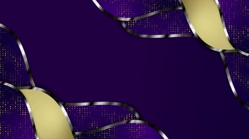 Abstract Fluid Background with Purple, Gold, and Silver Accents