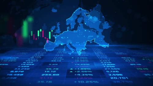 Europe stock market and economic business growth