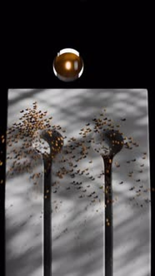 Minimalist 3D Loop of Exploding Spheres in Soft Light Environment