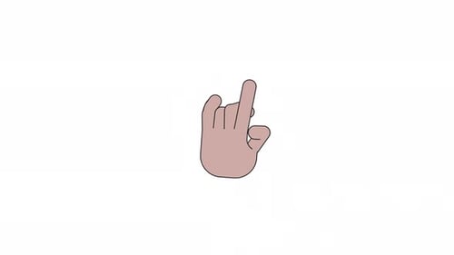 Mão afro-americana gesticulando, visão dorsal, animação 2D