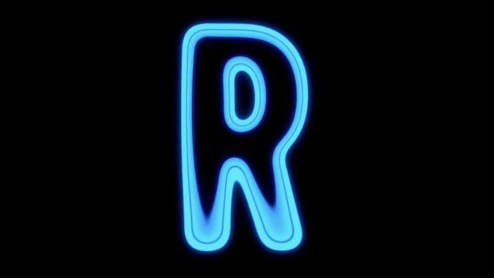 Glowing Neon Light Alphabet Letter R Animation, Overlays Motion ...